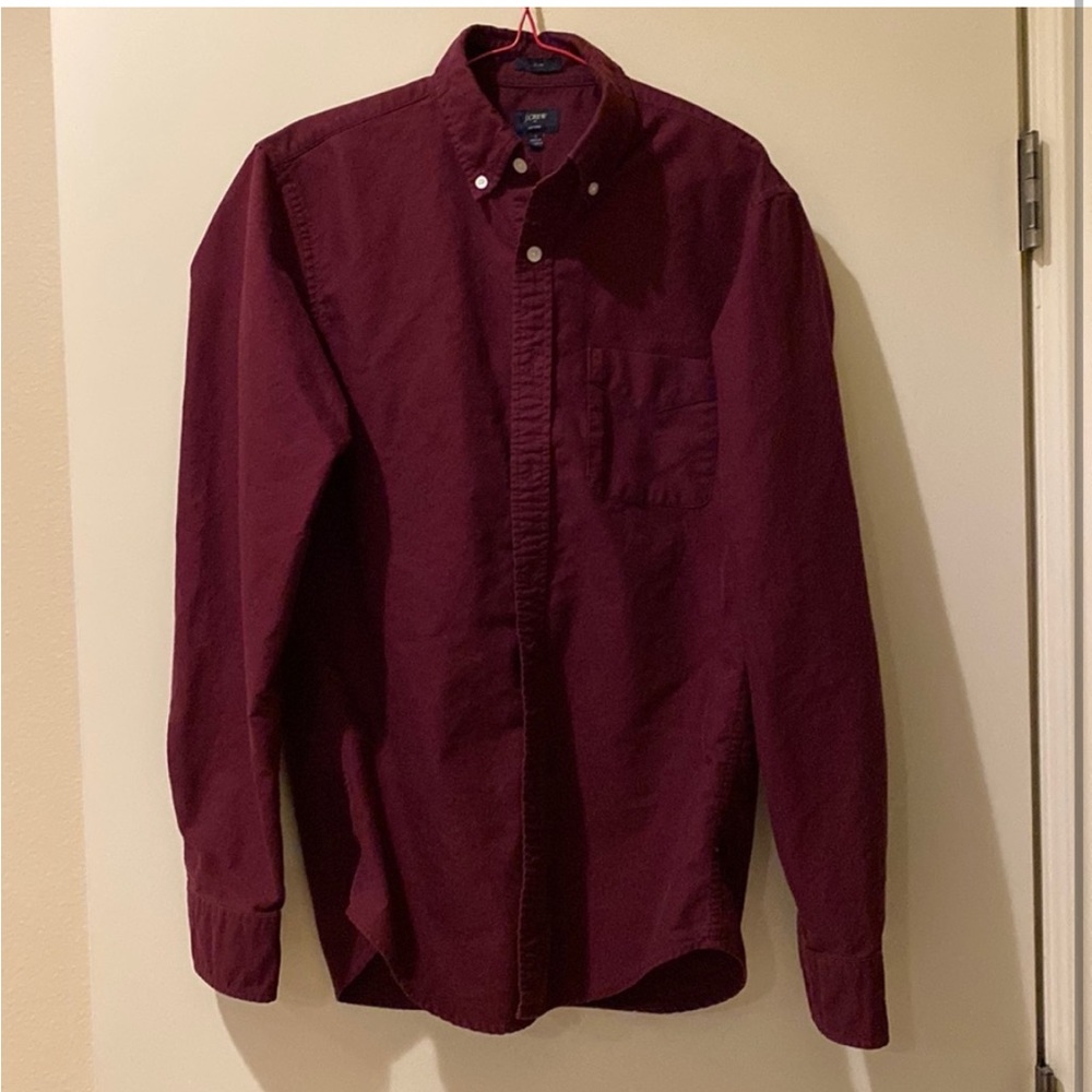 Maroon Long Sleeve Button Down